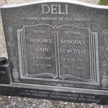 DELI Tangavu John 1910-2001 &amp; Bangiwe Dorothy 1915-2004