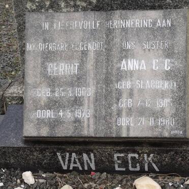 ECK Gerrit, van 1903-1973 &amp; Anna C.C. SLABBERT 1905-1980