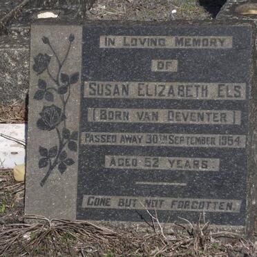 ELS Susan Elizabeth nee VAN DEVENTER -1954