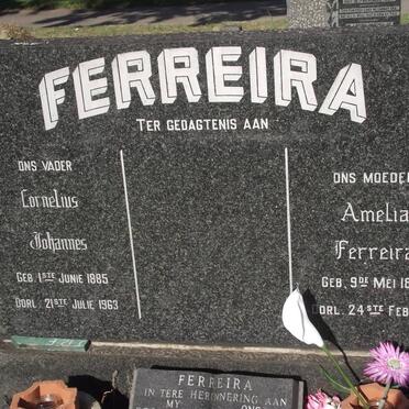 FERREIRA Cornelius Johannes 1885-1963 &amp; Amelia 1897-1979