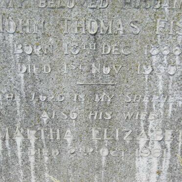 FISK John Thomas 1866-1950 &amp; Martha Elizabeth -1961
