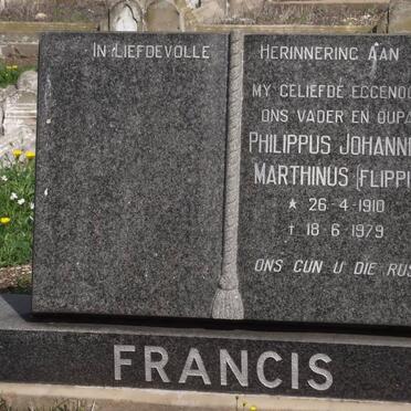 FRANCIS Philippus Johannes Marthinus 1910-1979