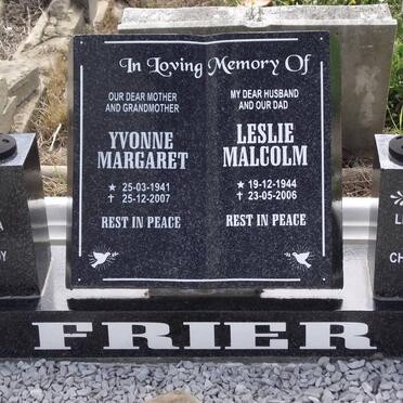 FRIER Yvonne Margaret 1941-2007 &amp; Leslie Malcolm 1944-2006