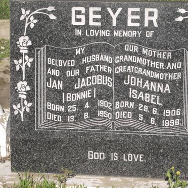 GEYER Jan Jacobus 1902-1950 &amp; Johanna Isabel 1906-1999