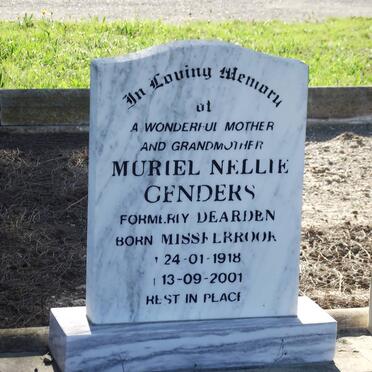 GENDERS Muriel Nellie formerly DEARDEN nee MISSELBROOK 1918-2001