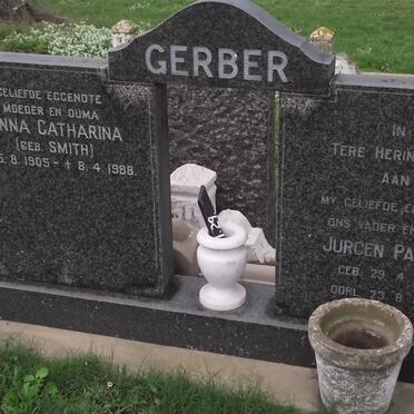 GERBER Jurgen Paulus 1901-1979 &amp; Anna Catharina SMITH 1905-1988