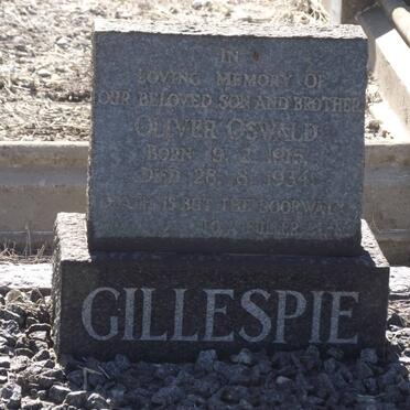 GILLESPIE Oliver Oswald 1915-1934