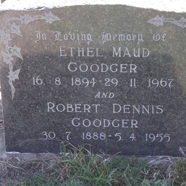 GOODGER Robert Dennis 1888-1955 &amp; Ethel Maud 1894-1967