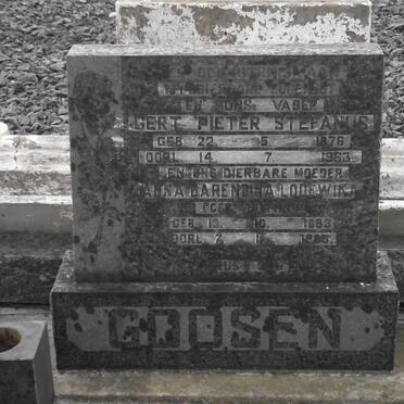 GOOSEN Gert Pieter Stefanus 1876-1963 &amp; Anna Barendina Lodewika 1883-1960