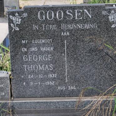 GOOSEN George Thomas 1932-1982
