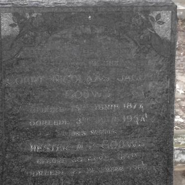 GOUWS Coert Nicolaas Jacobus 1874-1957 &amp; Hester M.P. 1879-1966 