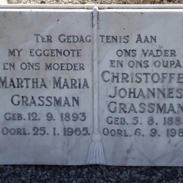 GRASSMAN Christoffel Johannes 1888-1981 &amp; Martha Maria 1893-1965