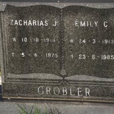 GROBLER Zacharias J. 1914-1975 &amp; Emily C. 1913-1985