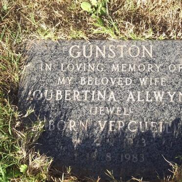 GUNSTON Joubertina Allwyna nee VERCUEIL 1923-1983