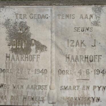 HAARHOFF John D. -1940 :: HAARHOFF Izak J. -1940