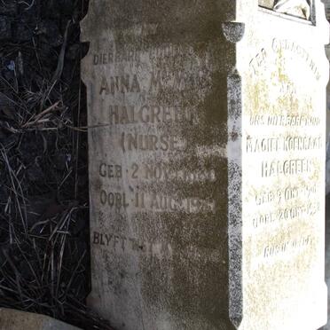 HALGREEN Ann M.M. nee NURSE 1880-1941 :: HALGREEN Magiel Koenraad 1901-1932