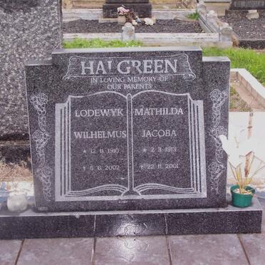 HALGREEN Lodewyk Wilhelmus 1910-2002 &amp; Mathilda Jacoba 1913-2001