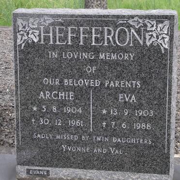 HEFFERON Archie 1904-1961 &amp; Eva 1903-1988