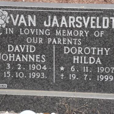 JAARSVELDT David Johannes, van 1904-1993 &amp; Dorothy Hilda 1907-1999