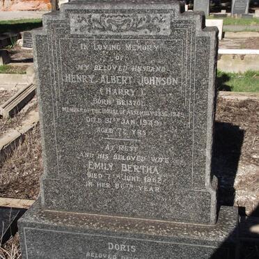 JOHNSON Henry Albert -1949 &amp; Emily Bertha -1962
