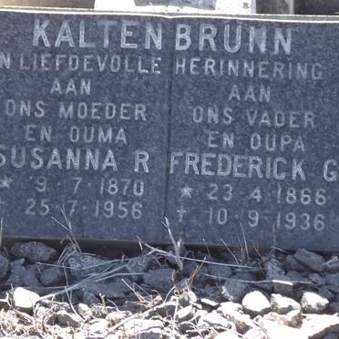 KALTENBRUNN Frederick G. 1866-1936 &amp; Susanna R. 1870-1956