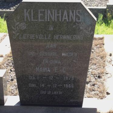 KLEINHANS Maria E.C. 1879-1966