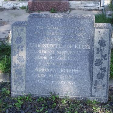 KLERK Christoffel, de 1878-1954 &amp; Adriana Johanna 1892-1972