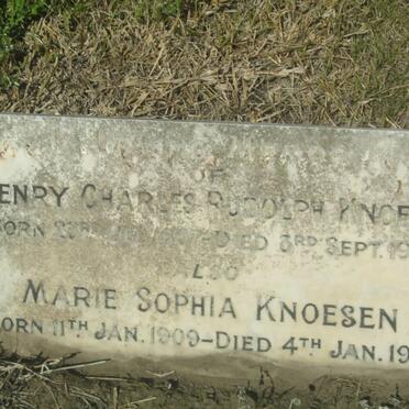 KNOESEN Henry Charles Rudolph 1907-1908 :: KNOESEN Marie Sophia 1909-1910