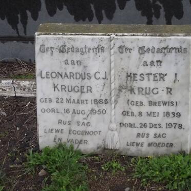KRUGER Leonardus C.J. 1885-1950 &amp; Hester J. BREWIS 1889-1978