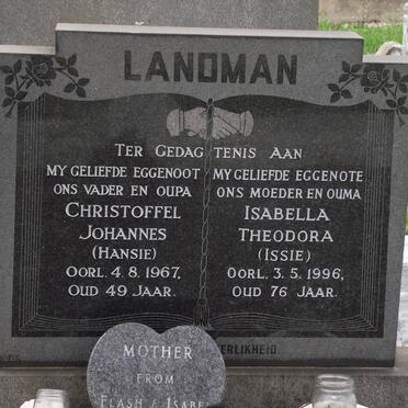 LANDMAN Christoffel Johannes -1967 &amp; Isabella Theodora -1996