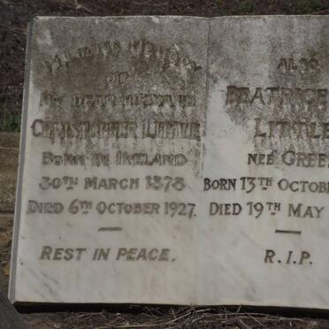 LITTLE Christopher 1878-1927 &amp; Beatrice J. GREEF 1875-1973