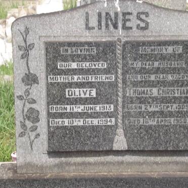 LINES Thomas Christian 1909-1950 &amp; Olive 1913-1994