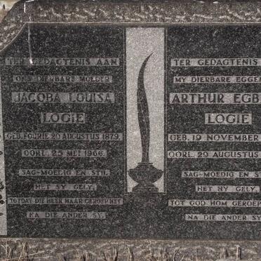 LOGIE Arthur Egbert 1877-1948 &amp; Jacoba Louisa FOURIE 1879-1966