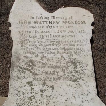 Mc GREGOR John Matthew -1892 &amp; Mary -1934