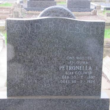 MESCHT ?, van der 189?-1972 &amp; Petronella J. GOUWS 1897-1975