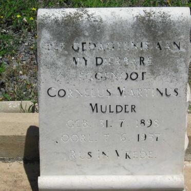 MULDER Cornelus Martinus 1898-1957