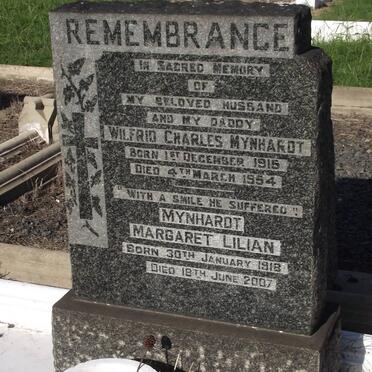 MYNHARDT Wilfrid Charles 1915-1954 &amp; Margaret Lilian 1918-2007