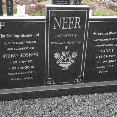 NEER Meko Joseph 1911-2004 &amp; Nancy 1921-2007