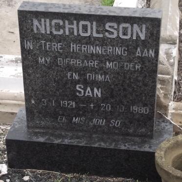NICHOLSON San 1921-1980