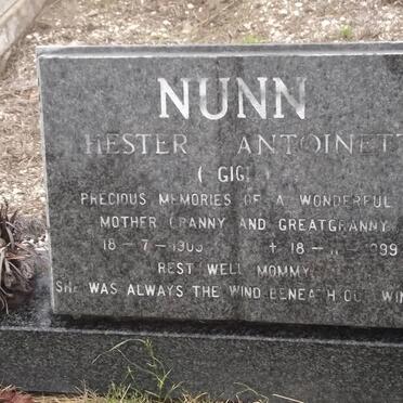 NUNN Hester Antoinette 1909-1999