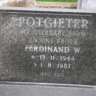 POTGIETER Ferdinand W. 1944-1987