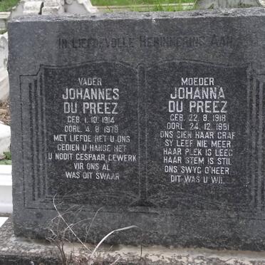 PREEZ Johannes, du 1914-1979 &amp; Johanna 1918-1951