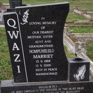 QWAZI Nompumelelo Marriet 1958-2005