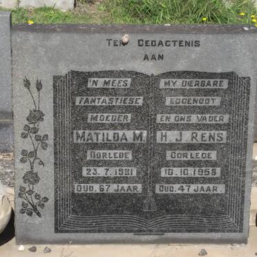RENS H.J. -1958 &amp; Matilda M. -1981