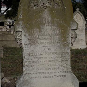 RISHWORTH Jane -1891 &amp; William -1906