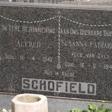 SCHOFIELD Alfred -1942 &amp; Susanna Catharina VAN ZYL -1945