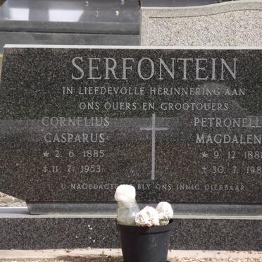 SERFONTEIN Cornelius Casparus 1885-1953 &amp; Petronella Magdalena 1888-1985