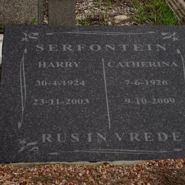 SERFONTEIN Harry 1924-2003 &amp; Catherina 1926-2009