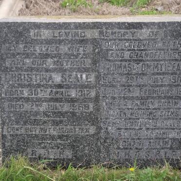 SEALE Thomas 1907-1977 &amp; Christina 1912-1968