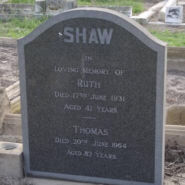SHAW Ruth -1931 :: SHAW Thomas -1964